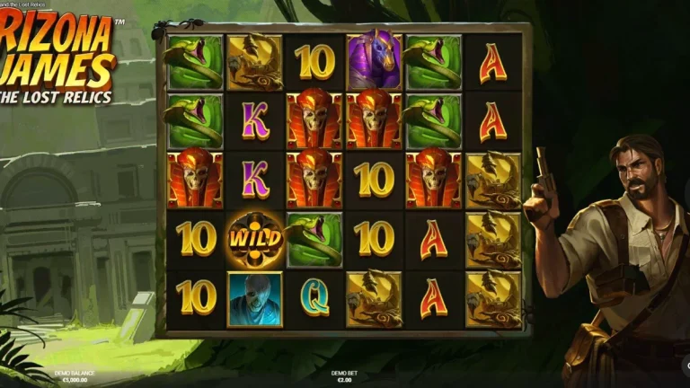 Arizona James and the Lost Relics slot game screen