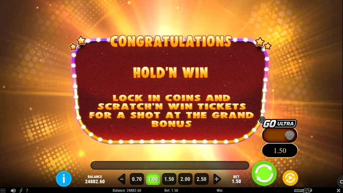 Tampilan visual slot Granny’s Wild dengan tema neon Vegas yang ceria