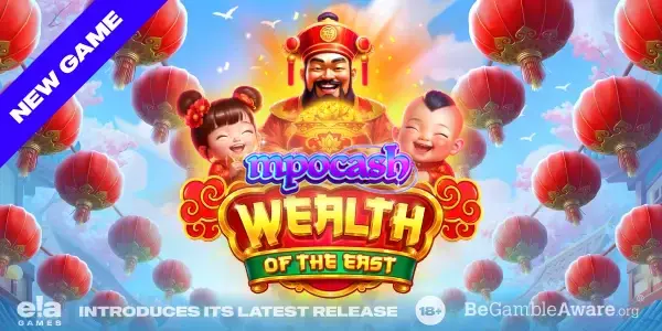 Tampilan visual slot Wealth of the East dengan tema festival Timur
